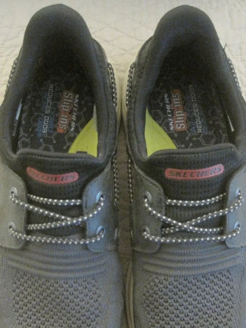 SKECHERS MEN'S LAWSON SLIP-INS CHARCOAL GRAY SNEAKER BOAT SHOES 8.5 $89.99